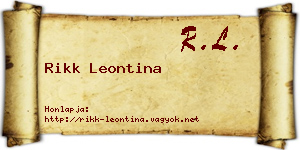 Rikk Leontina névjegykártya